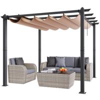 VEVOR paviljoen tuintent buiten pergola zonwering luifel 2,97x2,97x2,3m beige