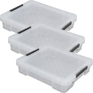 Allstore Opbergbox - 4x stuks - 9 liter - Transparant - 43 x 36 x 8 cm