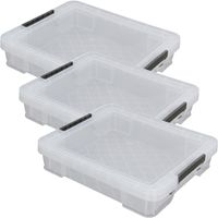 Allstore Opbergbox - 4x stuks - 9 liter - Transparant - 43 x 36 x 8 cm