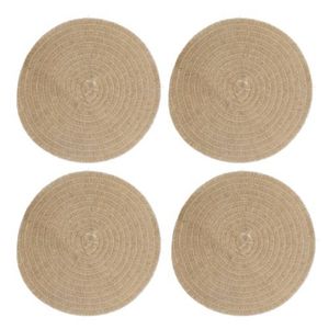 Creative Tops - Placemats, Rond, Set van 4 Stuks, Geweven, Naturel - Creative Tops