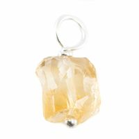 Ruwe Edelsteen Hanger Citrien 925 Zilver (8 - 12 mm)