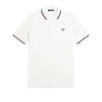 Fred Perry - Twin Tipped Polo Shirt - Snow White/ Burnt Red/ Navy