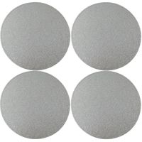 10x Ronde placemats/onderleggers zilver met glitters 33 cm