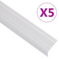 Trapneuzen L-vormig 5 st 100 cm aluminium zilverkleurig