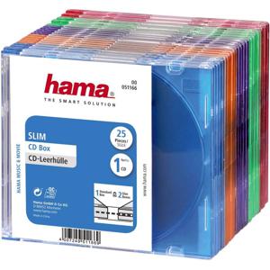 Hama 00051166 CD-hoes slim 1 CD/DVD/Blu-Ray Transparant blauw, Transparant oranje, Transparant violet, Transparant groen, Transparant rood Polystereen 25