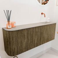 Toiletmeubel Mondiaz Joya Dlux | 111.6 cm | Meubelkleur Dusk | Faye wastafel Opalo Wasbak Rechts | Zonder kraangat(en)