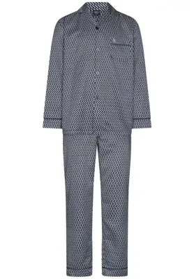 Robson Heren Pyjama met knoopsluiting - Donkerblauw