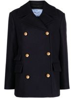 Prada double-breasted wool jacket - Bleu