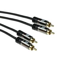 ACT AK6222 audio kabel 3 m 2 x RCA Zwart - thumbnail