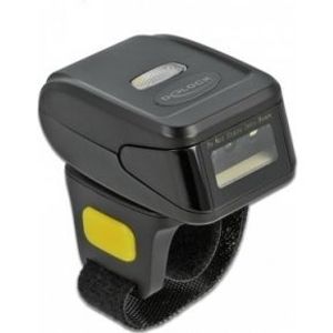 DeLOCK Ring Barcode Scanner 1D and 2D with 2.4 GHz or Bluetooth Draagbare penstreepjescodelezer 1D/2D CMOS Zwart