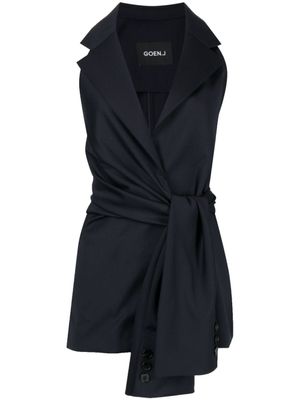 Goen.J blazer sans manches à détail noué - Bleu