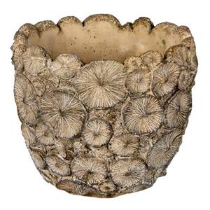 Clayre & Eef Bloempot Ø 16x15 cm Grijs Steen Rond Bloempot binnen