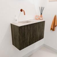 Toiletmeubel Mondiaz Joya Dlux | 71.6 cm | Meubelkleur Shadow | Faye wastafel Nata Wasbak Links | Zonder kraangat(en)