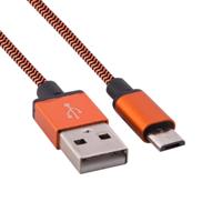 1m Geweven stijl Micro USB to USB 2.0 Data / Lader Kabel, Voor Samsung, HTC, Sony, Lenovo, Huawei, en other Smartphones(Oranje)