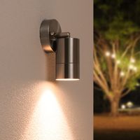 HOFTRONIC™ Lago kantelbare wandlamp - Dimbaar - IP44 - Exclusief GU10 - Spotlight voor binnen en buiten - Geschikt als wandspot en plafondspot - RVS