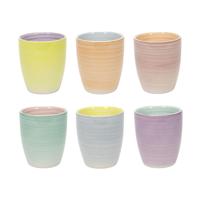 Mok 2-tone pastel zonder oor 180ml 6st