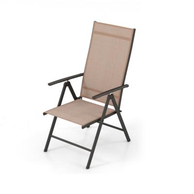 Patio Klapstoelen Buitenstoelen met 7 Niveaus Verstelbare Hoge Rugleuning Ligstoelen Geen Montage Vereist voor Tuin