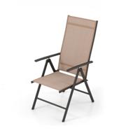 Patio Klapstoelen Buitenstoelen met 7 Niveaus Verstelbare Hoge Rugleuning Ligstoelen Geen Montage Vereist voor Tuin