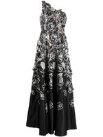 Marchesa Notte robe à une épaule - Noir - thumbnail