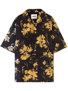 Jil Sander chemise en coton à fleurs - Noir