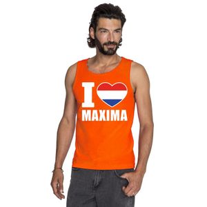 Oranje I love Maxima tanktop heren