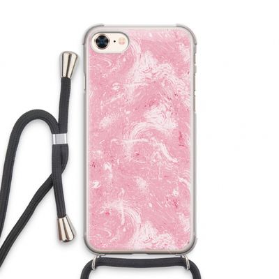 Abstract Painting Pink: iPhone 8 Transparant Hoesje met koord