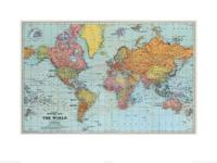Kunstdruk Stanfords - General Map of the World 1920 60x80cm Kunstdruk Stanfords - General Map of the World 1920 60x80cm