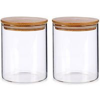 Set van 2x stuks glazen luxe keuken voorraadpotten/voorraadbussen 870 ml - Voorraadpot - thumbnail