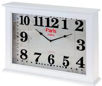 Home & Styling Wand / tafelklok "Paris" 40x30x8cm (wit) Home & Styling Wand / tafelklok "Paris" 40x30x8cm (wit)