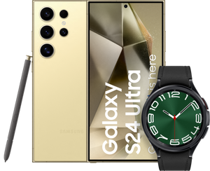 Samsung Galaxy S24 Ultra 256GB Geel 5G + Galaxy Watch 6 Classic Zwart 47mm