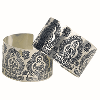 Armband Boeddha Wit Metaal - thumbnail