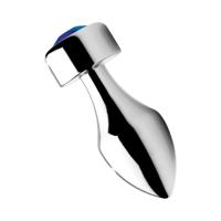 XR Brands Blauwe Edesteen - Gewichte Basis Aluminium Plug - Klein
