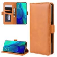 Dual-Side magnetische Buckle horizontale Flip lederen draagtas voor OPPO Reno 10x zoom met houder & kaartsleuven & portemonnee & fotolijstjes (geel)