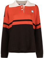 Wales Bonner Calm wool-blend polo jumper - Marron