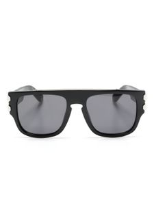 Philipp Plein lunettes de soleil carrées à plaque logo - Noir