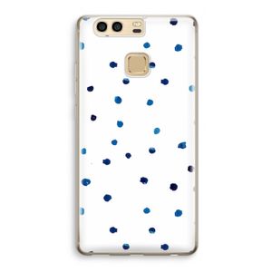 Blauwe stippen: Huawei P9 Transparant Hoesje