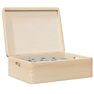 VidaXL Houten kist met deksel&handvatten 40x30x13cm massief grenenhout