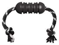 Kong extreme dental met touw zwart / wit (12X5X5 CM) - thumbnail