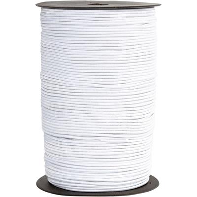 Creativ Company Elastisch koord, dikte 2 mm, wit, 250 m/ 1 rol