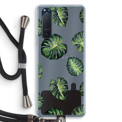 Tropische bladeren: Sony Xperia 5 II Transparant Hoesje met koord