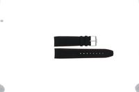 Jacques Lemans horlogeband 1-1652OR Leder Zwart 22mm + oranje stiksel