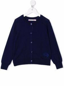 Bonpoint cardigan à logo brodé - Bleu