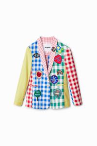 Geruite blazer met patchwork Johnson Hartig - MATERIAL FINISHES - XS