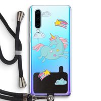 Vliegende eenhoorn: Huawei P30 Transparant Hoesje met koord