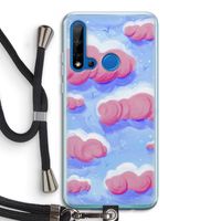 Roze wolken met vogels: Huawei P20 Lite (2019) Transparant Hoesje met koord
