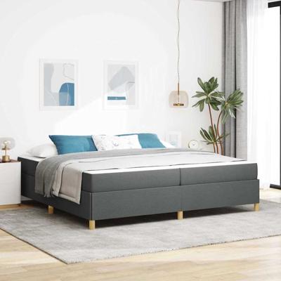 Boxspring bed Anders Donkergrijs 200 x 200 cm Stof