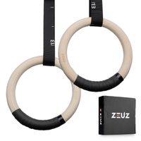 ZEUZ® Houten Turnringen voor Fitness, Crossfit & Calisthenics – Gymnastiek Ringen Hout – Krachttraining