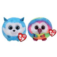 Ty - Knuffel - Teeny Puffies - Prince Husky & Owen Owl