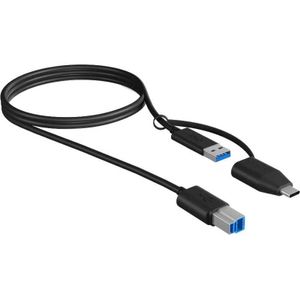 USB-B > USB-A & -C Kabel IB-CB032 Kabel
