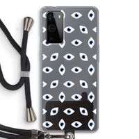Eyes pattern: OnePlus 9 Pro Transparant Hoesje met koord